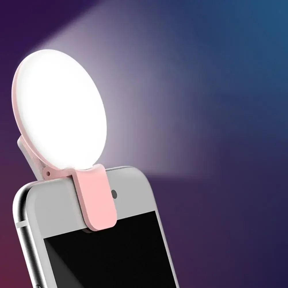 Mini lampka pierścieniowa LED do telefonu – przenośna, trwała, z klipsem i 3-stopniową regulacją jasności, idealna do selfie i zdjęć