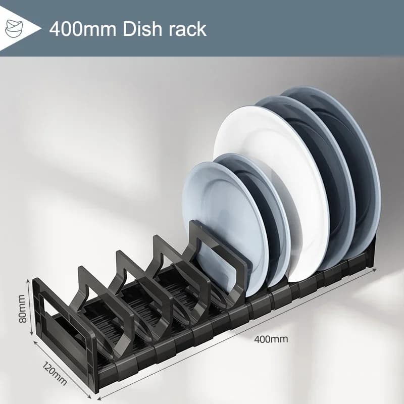 Kitchen Under Cabinet Bowl and Dish Rack Cabinet Drawer Storage Rack Plate Drying Rack Tableware Bowl Dish Partition Adjustable