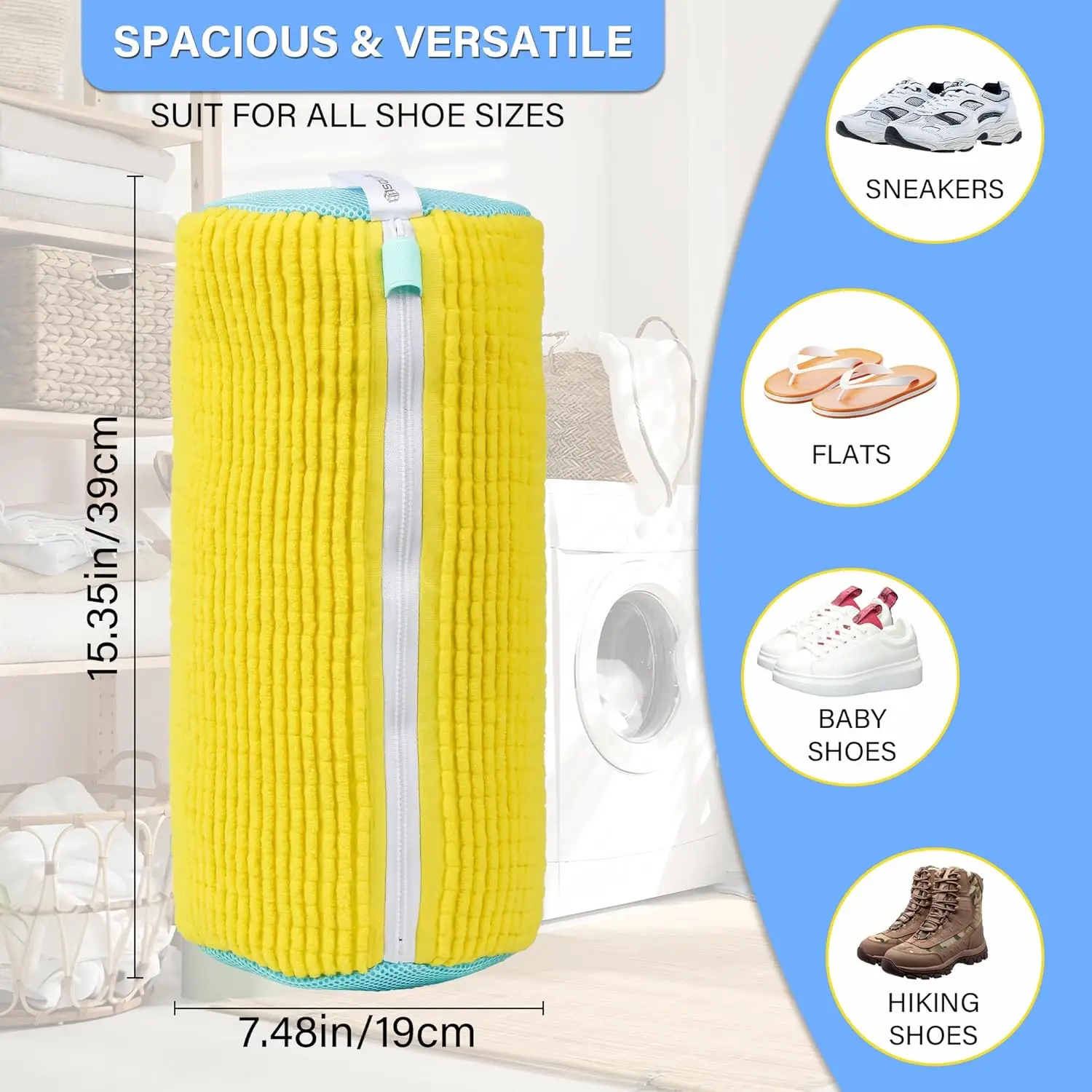 Washing Shoes Bag Organizer Cotton Laundry Fluffy Fibers Easily Remove Dirt Washing Bags Anti-Deformation Shoes Organizer